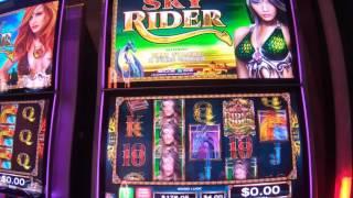 Sky Rider slot machine $4.00 max bet LIVE PLAY, good line hit Skyrider