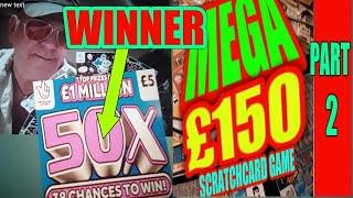 £150"s of SCRATCHCARDS"WOW! ."WINNER on 50X..& ..FRUITY £500..MONEY SPINNER..£100 LOADED..etc