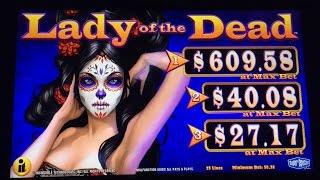 LADY of the DEAD slot machine BONUS with PROGRESSIVE WIN