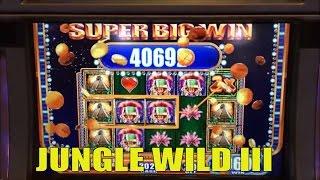 •SUPER BIG WIN•JUNGLE WILD III Slot machine (WMS)•GREAT WIN ! Live play & Bonus /$2.50 MAX BET