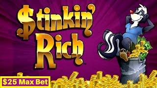High Limit Stinkin' Riches Slot Machine MAX BET Bonuses ! Live Slot Play- GREAT SESSION
