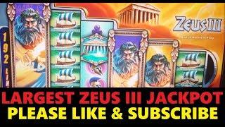 $12,000 + JACKPOT HAND PAY on ZEUS III High Limit CASINO Slot Machine BIG WIN by WMS