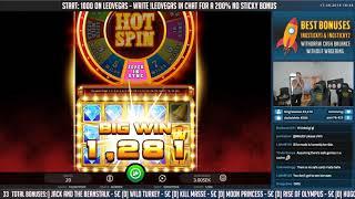 HUGE WIN!! Hot Spin BIG WIN - 6 euro bet (Online slots) from Casino LIVE stream
