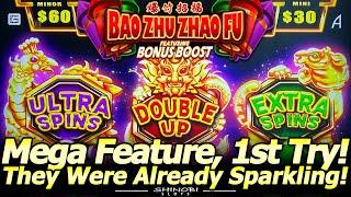 Triggered the Mega Feature on My First Bonus! Bao Zhu Zhao Fu Red Festival Slot Machine!