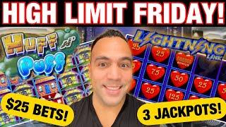 ⋆ Slots ⋆ $25 BETS on Lightning Link & Huff N’ Puff = 3 JACKPOT HANDPAYS!!! EEEEE!! ⋆ Slots ⋆️⋆ Slot