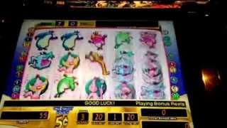 The Amazing Live Sea-Monkeys Slot Machine Bonus $.05 Nickel Denom New York Casino Las Vegas