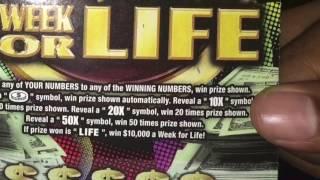 $5 JACKPOT PARTY & $20 $10,000 A WEEK FOR LIFE SCRATCH OFF FROM NEW YORK LOTTERY