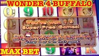 • BUFFALO SUPER FREE GAMES • WONDER 4 • BIG WIN • MAX BET •