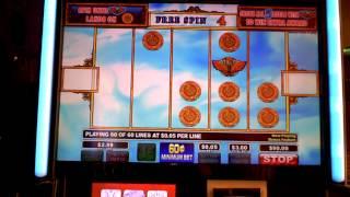 Slot bonus win on Icarus at Sands Casino.