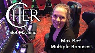 Cher Slot Machine! 3 Bonuses * Free Spins!!! Max Bet