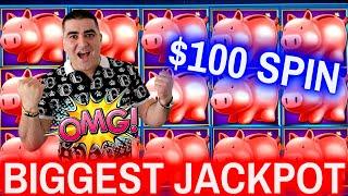 BIGGEST JACKPOT Of My Life On Lock It Link Piggy Bankin Slot - Winning Mega Bucks On Slot Machine