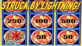 • STRUCK BY LIGHTNING • Playing Tiki Fire Lightning Link Slot with Features and Bonus wins!