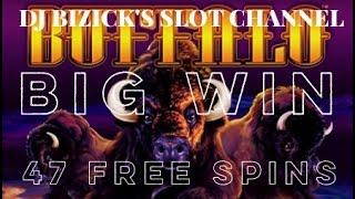 ~** BIG WIN ** ~ Buffalo Deluxe Slot Machine ~ 47 FREE SPINS ~ RETRIGGERS! • DJ BIZICK'S SLOT CHANNE
