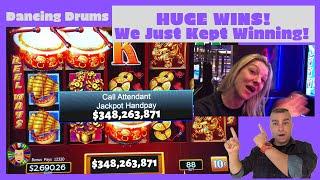 •HUGE! Dancing Drums Win After Win Jackpot!•