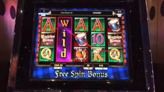 TBT Bagpipe Bonus Slot Machine $.10 Denom Free Spin Bonus New York Casino Las Vegas