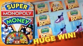 SUPER MONOPOLY - PART 1 of 3 | WMS - HUGE Win! Slot Machine Bonus (Hot Days Theme)
