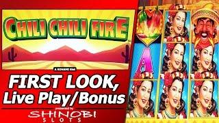 Chili Chili Fire Slot - First Look, Live Play and Free Spins Bonus of New Konami game