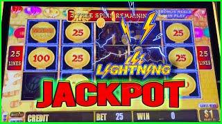 HANDPAY JACKPOT on High Limit Happy Lantern Lightning Link Slot Machine $25 Bet Bonus