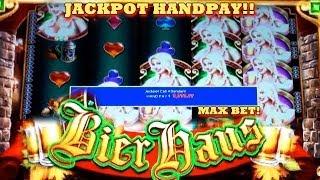 HANDPAY!! Bier Haus - (MAX BET) - Slot Machine Bonus - (WMS) COUNTRY GIRL SPEAKS!!!