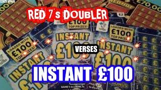 Wow!  Scratchcards   Red 7s DOUBLER  Vs   Blue  INSTANT £100..and BONUS ..Cash Word CARD. MmmmmmMMM