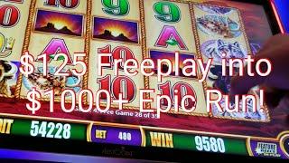 How to turn $125 Freeplay into $1000+ Cash$$ *Epic Run*Wonder 4 Wonder Wheel Buffalo Gold!