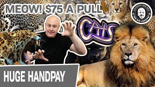 • MEOW! $75 a Pull Playing CATS Slots • Black Diamond 3-Reel Action