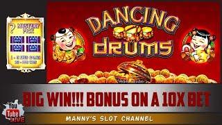 Big Win!! Bonus - SG Gaming's - Dancing Drums on 10x bet
