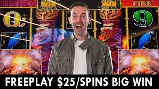 WINNING on the Casino's Dime + $25/Spins ⋆ Slots ⋆ Tiki Fire Lightning Link on Freeplay!