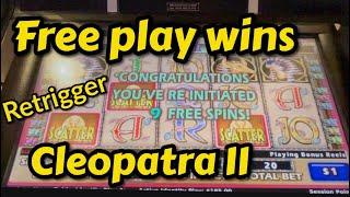 Free play wins on High limit Cleopatra II
