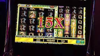 BIGGEST Cleopatra III 3 ON YOUTUBE $5 bet nickels MASSIVE WIN!  Free spins bonus! slot machine Pokie