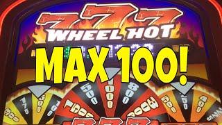 MAX 100! • WHAT'S MY PAYBACK% on 100 SPINS AT MAX BET? • WHEEL HOT 7's  SLOT MACHINE POKIE