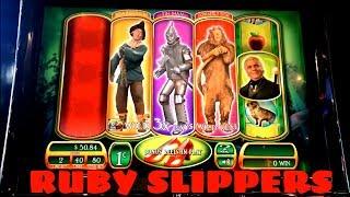 BIG WIN - Wizard of Oz Ruby Slippers Slot Machine Bonus - Free Spins