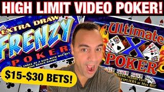 ⋆ Slots ⋆️ HIGH LIMIT ULTIMATE X $30 BETS!!| $15 bets on Extra Draw Frenzy Double Double Bonus ⋆ Slo