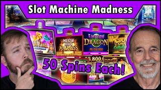 50 Slot Machine Spins Each: Matt vs. Steve! Who Will Win? MULTIPLE Bonuses • The Jackpot Gents