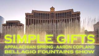 Bellagio Fountains Water Show Sunset - Simple Gifts - Appalachian Spring - Aaron Copland