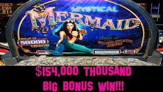 •$154,000 THOUSAND BIG BONUS WIN Jackpot Mystical Mermaid Casino Video Slot Handpay | SiX Slot • SiX