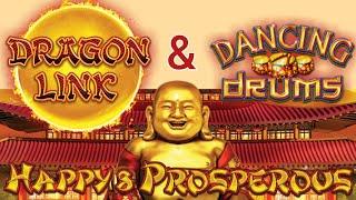Dancing Drums | Dragon Link Happy & Prosperous | Wins on Free Play!