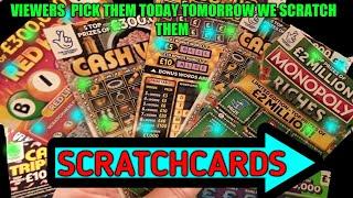 SCRATCHCARD PRIZE DRAW..and SCRATCHCARD FUN.....VIEWERS  PICK THE SCRATCHCARDS