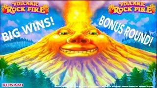 Volcanic Rock Fire - Konami - Free Spin Bonus and Line Hit BIG WIN !