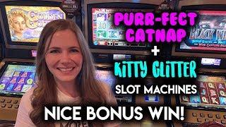 NICE BONUS WIN! Kitty Glitter Slot Machine!!