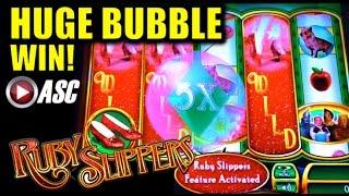 *HUGE WIN!* RUBY SLIPPERS | WMS - Glinda Bubbles! Slot Machine Bonus (Wizard of Oz)