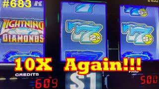 LIGHTNING DIAMONDS & SUPER JACKPOT GEMS Max $9@ San Manuel Casino 赤富士スロット, 楽しくカジノで遊ぶ #683