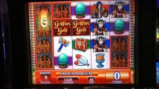 GRIFFIN'S GATE Penny Video Slot Machine with a SLOT COMPILATION Las Vegas Strip Casino