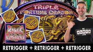 TRIPLE Fortune Dragon + TRIPLE Retrigger BONUS!  Seven Feathers #ad