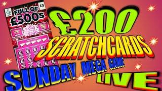 £200 SCRATCHCARD SUNDAY"NEW FULL£500s"CASH 7s"CASH VAULT"