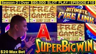 High Limit Ultimate Fire Link Slot Machine HUGE WIN - Max Bet Bonus | Season-2 | EPISODE #10