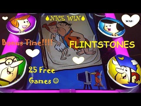 ~FIRST ATTEMPT~  Flinstones 3-Reel | 25 Free Games FIRST ON UTUBE & Fred Bonus | Slot Machine Bonus
