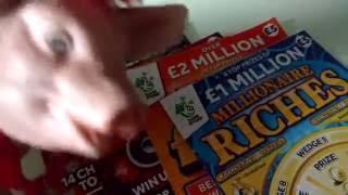Millionaire Scratchcard Game over 90 pounds worth of 5 pound Cards
