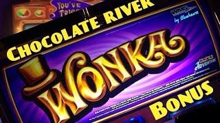 WILLY WONKA slot machine max bet Chocolate River bonus win!