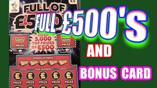 ★ Slots ★Full of £500s.Scratchcard....and   BONUS scratchcard  .... in our .. One Card Wonder Game★ 